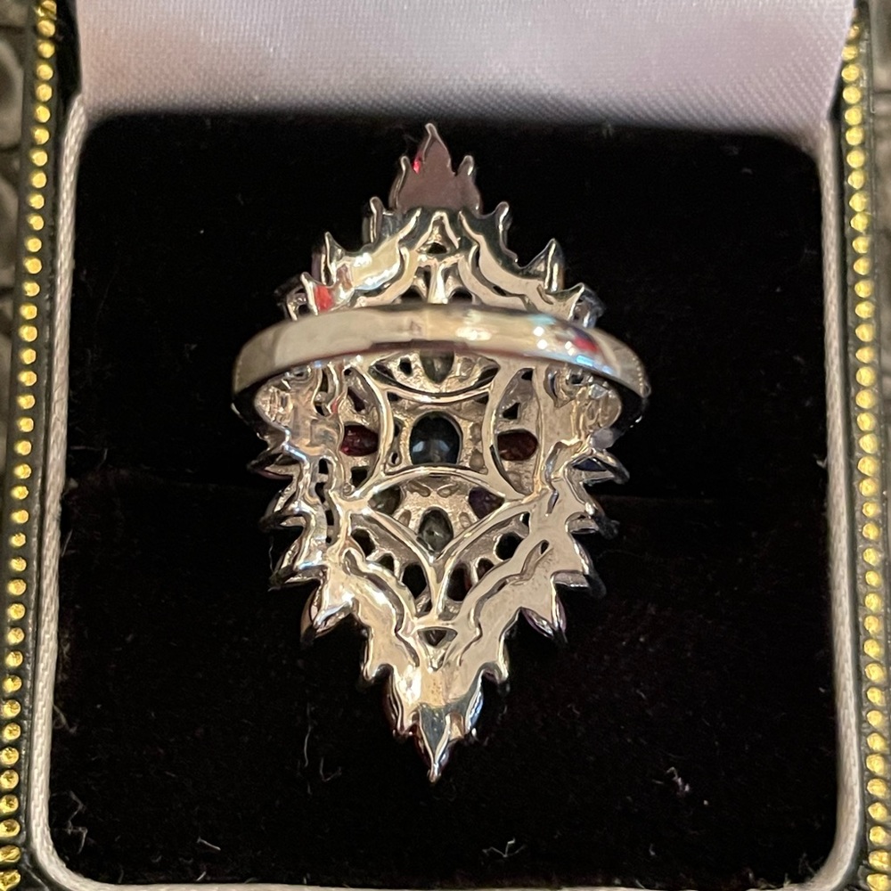 Solid Sterling Silver 925 Genuine Multicolored Sa… - image 3